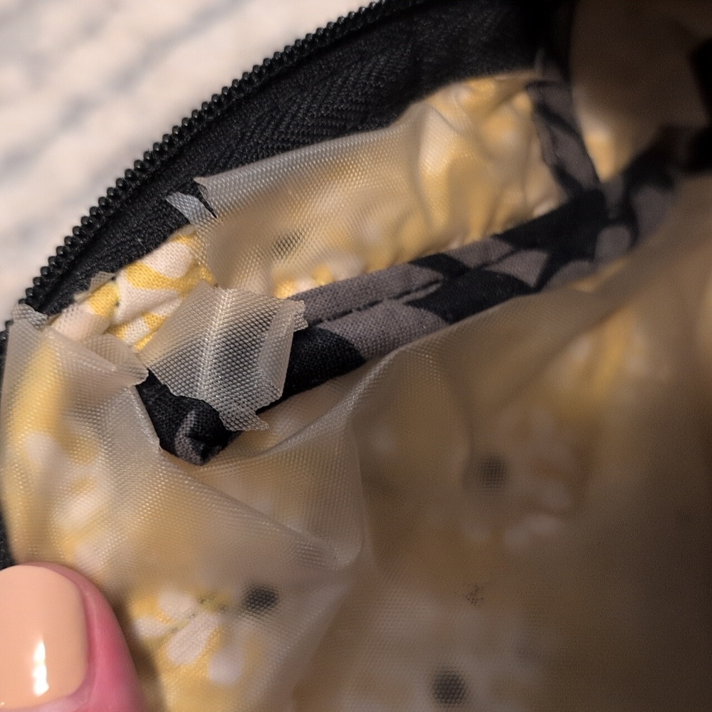 Vera Bradley Black, White, & Lime Green Medium-sized Makeup Bag - Picture 8 of 9